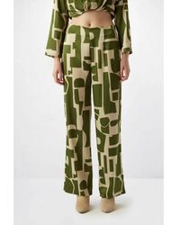 GUSTO - Printed Satin Trousers - Lyst