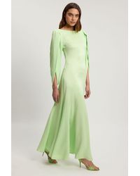 Karen Millen - Petite Satin Soft Midi Dress - Lyst