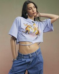 River Island - Crop T-Shirt Year Zero Tiger Graphic Cotton - Lyst