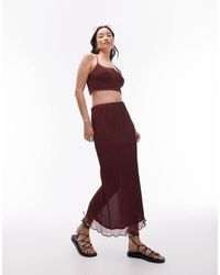 TOPSHOP - Co-Ord Plisse Straight Midi Skirt - Lyst