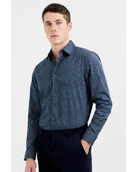 French Connection - Cotton Floral Print Long Sleeve Button-Up Shirt - Lyst