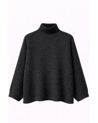 MixRay - Oversized Geribbelde Coltrui - Lyst