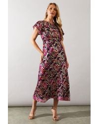 Wallis - Abstract Metallic Bias Midaxi Dress - Lyst