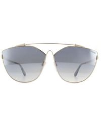 Tom Ford - Sunglasses Jacquelyn 0563 28C Shiny Rose Smoke Mirrored Metal - Lyst