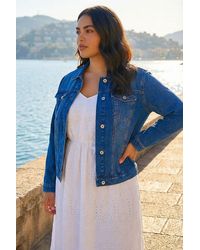 Roman - Curve Cotton Denim Jacket - Lyst