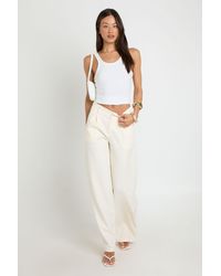Boohoo - Tall Tailored Wide Leg Trouser - Lyst
