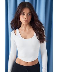 DSGN Studio - Sculpt Rib Scoop Neck Long Sleeve Top - Lyst