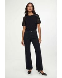 Wallis - Lace Short Sleeve Jersey Top - Lyst