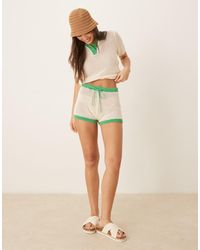 ASOS - Knitted Open Stitch Contrast Trim Shorts - Lyst