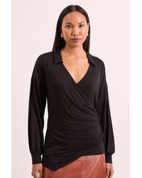PRINCIPLES - Wrap Front Jersey Shirt Viscose - Lyst
