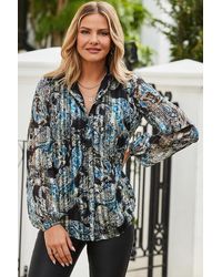 Sosandar - Paisley Print Blouson Sleeve Shirt - Lyst