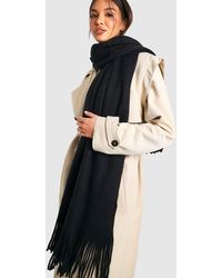 Boohoo - Knitted Fringe Scarf - Lyst