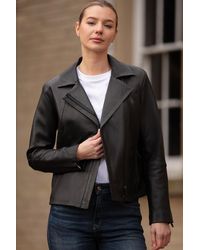 Ashwood Leather - Real Biker Jacket With Hidden Zips - Lyst