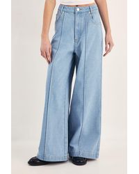 Nasty Gal - Pleated Wide Leg Jean - Lyst