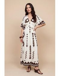 Urban Bliss - Pattern Angel Sleeve Maxi Dress - Lyst