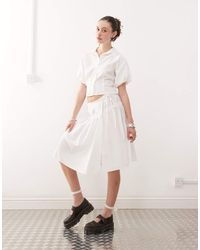 Collusion - Drop Waist Poplin Skirt Co-Ord - Lyst