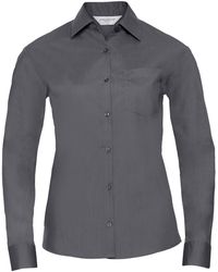 Russell - Collection /Ladies Poplin Easy-Care Long-Sleeved Shirt (Convoy) - Lyst