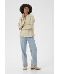 Cream - Blouse Met Korte Mouwen Loose Fit Truffet Jaquard Multicolour - Lyst