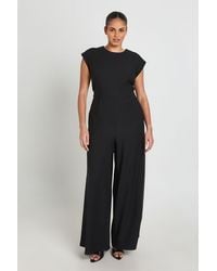 Boohoo - Plus Ruched Waist Wide Leg Jumpsuit - Lyst