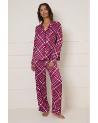 Oasis - Long Sleeve Satin Printed Nightwear Set - Lyst