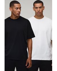 BoohooMAN - 2 Pack Oversized Heavyweight Crew Neck T-Shirts - Lyst