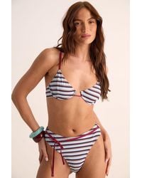 Nasty Gal - Stripe Underwire Contrast Tie Bikini Set - Lyst