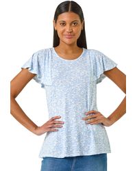 Roman - Angel Frill Sleeve T-Shirt - Lyst