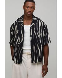 BoohooMAN - Oversized Boxy Distorted Animal Print Shirt - Lyst