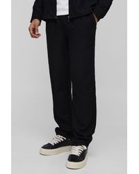 BoohooMAN - Tonal Geo Smart Straight Trouser - Lyst