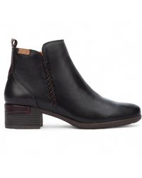 Pikolinos - Leather Ankle Bootie Zip Heel Boots - Lyst