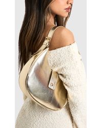 Boohoo - Half Moon Leather Look Shoulder Bag - Lyst