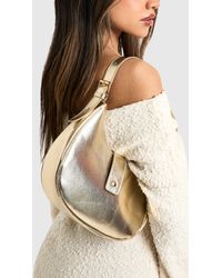 Boohoo - Half Moon Leather Look Shoulder Bag - Lyst