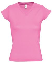 Sol's - Ladies Moon V Neck Short Sleeve T-Shirt (Orchid) Cotton - Lyst