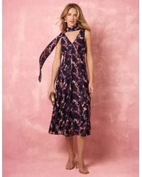 Blue Vanilla - Luxe Tie V Neck Sleeveless Dress - Lyst