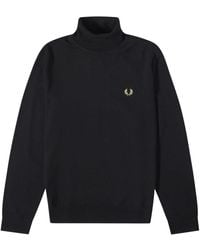 Fred Perry - Roll Neck Jumper Wool - Lyst