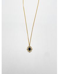 SVNX - Vintage Style Plated Necklace With Lapis Lazuli Gemstone Pendant - Lyst
