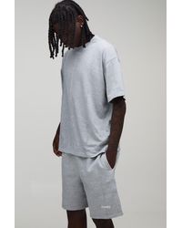 BoohooMAN - Sport Seam Detail Oversized T-Shirt & Baggy Short Set - Lyst