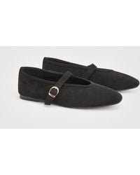 Wallis - Darcy Faux Suede Mary Jane Ballet Flats - Lyst