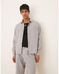 ASOS - Co-Ord Boxy Oversized Linen Blend Cropped Shirt - Lyst
