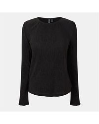 Pieces - Relaxed Fit Short Sleeve Crew Neck Blouse - Lyst