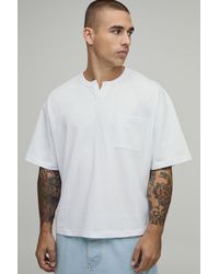 BoohooMAN - Oversized Shrunken V Neck Pocket T-Shirt - Lyst