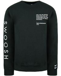 Nike - Swoosh Long Sleeve Crew Neck Sweaters Cu4035 010 Cotton - Lyst