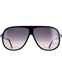 Tom Ford - Spencer 02 Ft0998 01B Glanzend Zwarte Zonnebril Met Rookverloop - Lyst