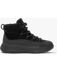 Fitflop - F-Mode Teddy-Collar Warm Suede Booties All Leather - Lyst