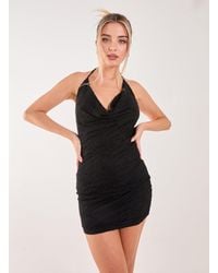 Pink Vanilla - Cowl Neck Lace Mini Dress - Lyst