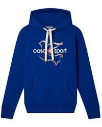 CASABLANCA - Drapeau De Collombes Printed Hoodie Cotton - Lyst
