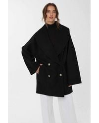 Hiccup - Oversized Turndown Collar Button Coat - Lyst