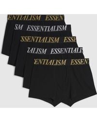 River Island - Metallic Waistband Pack Of 5 Trunks Cotton - Lyst