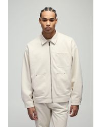 BoohooMAN - Oversized Croc Faux Suede Collared Carpenter Worker Jacket - Lyst