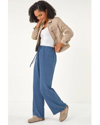 Roman - Stripe Tie Waist Pocket Trouser - Lyst
